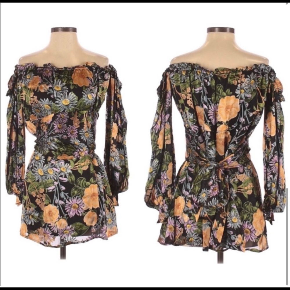 For love and lemons floral off the shoulder dress